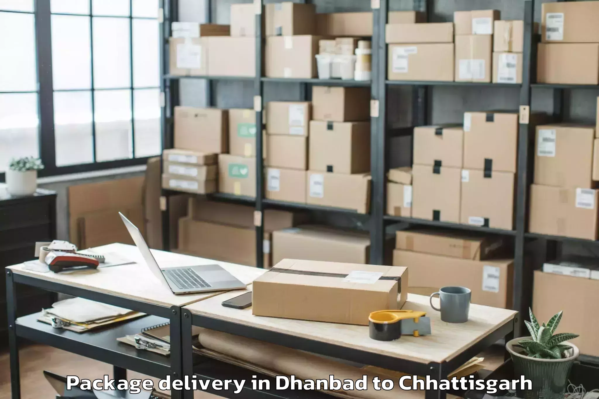 Easy Dhanbad to Nit Raipur Package Delivery Booking